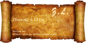 Zboray Lilla névjegykártya